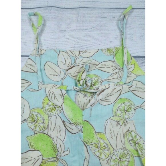 9 Zara Lime Print Linen Dress - Picture 5 of 7